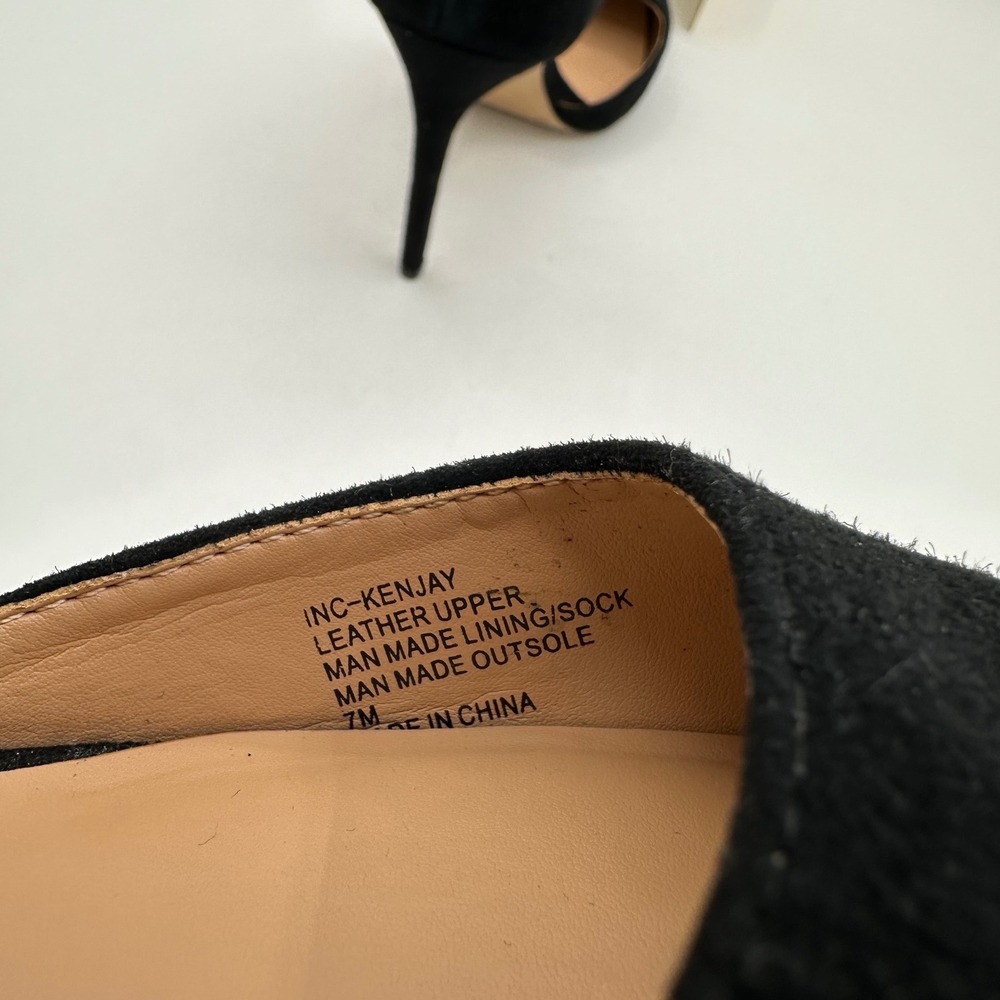 INC INTERNATIONAL CONCEPTS Black Suede D'Orsay Kenjay Pointed Toe Pumps 7 - Picture 9 of 12